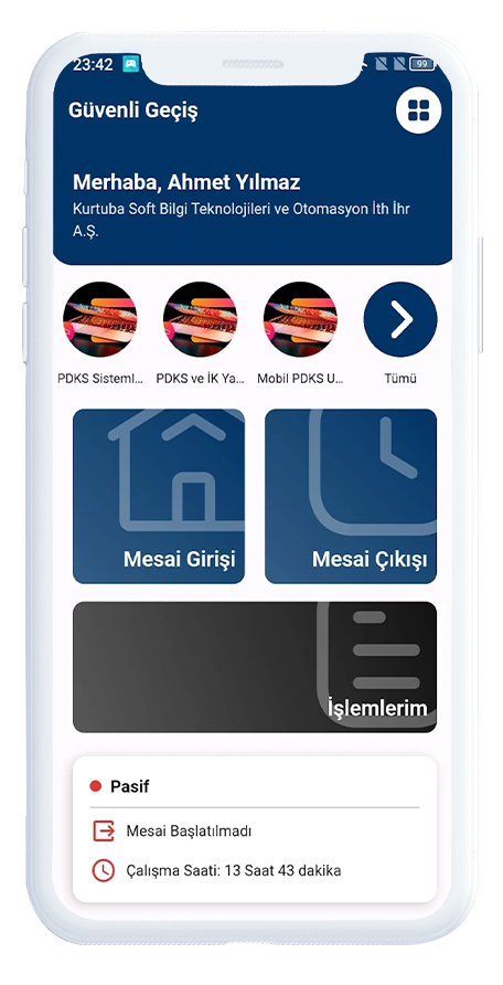 Ankara Online PDKS - Mesai Cepte mobil uygulama ekranı